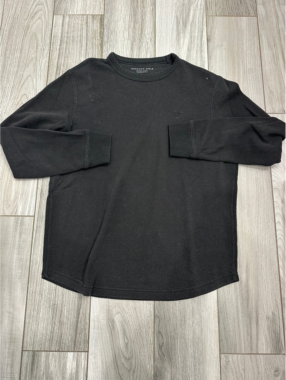 American Eagle Black Super Soft Standard Fit Long Sleeve Shirt Size S/P